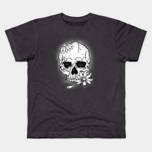 Vintage Floral Skull Kids T-Shirt